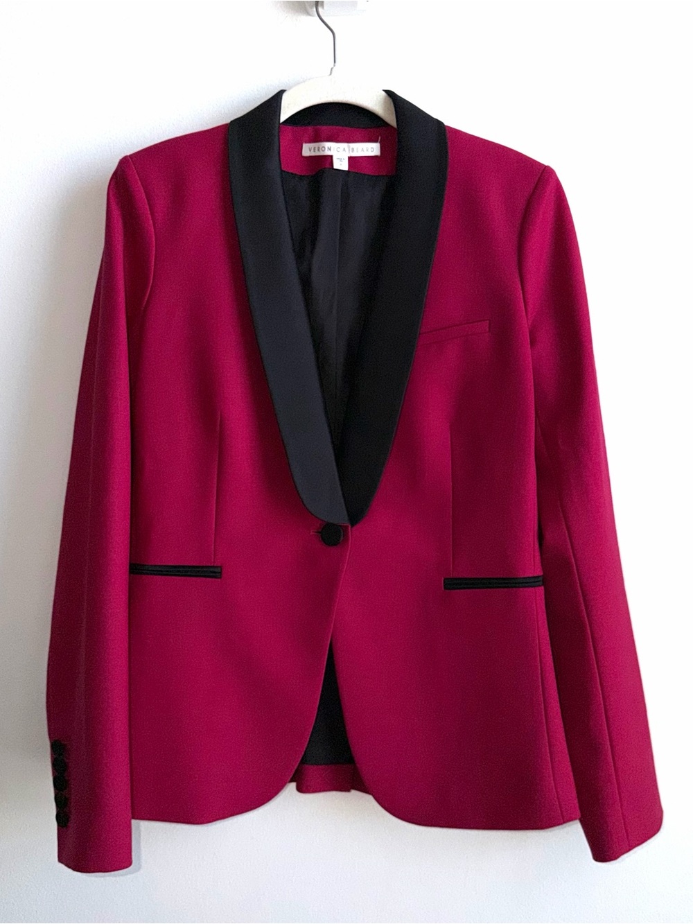 Veronica Beard Single-Button Blazer Size 6 Pink Career Wool Blend